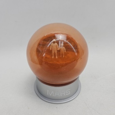 Humango Mars Snow Globe Dust Globe- Plastic Base, Glass Globe, Orange Metallic