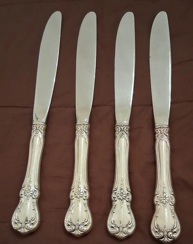 4 Old Master By Towle Sterling Silver Handles Dinner Place Knifes 8 3/4" Long