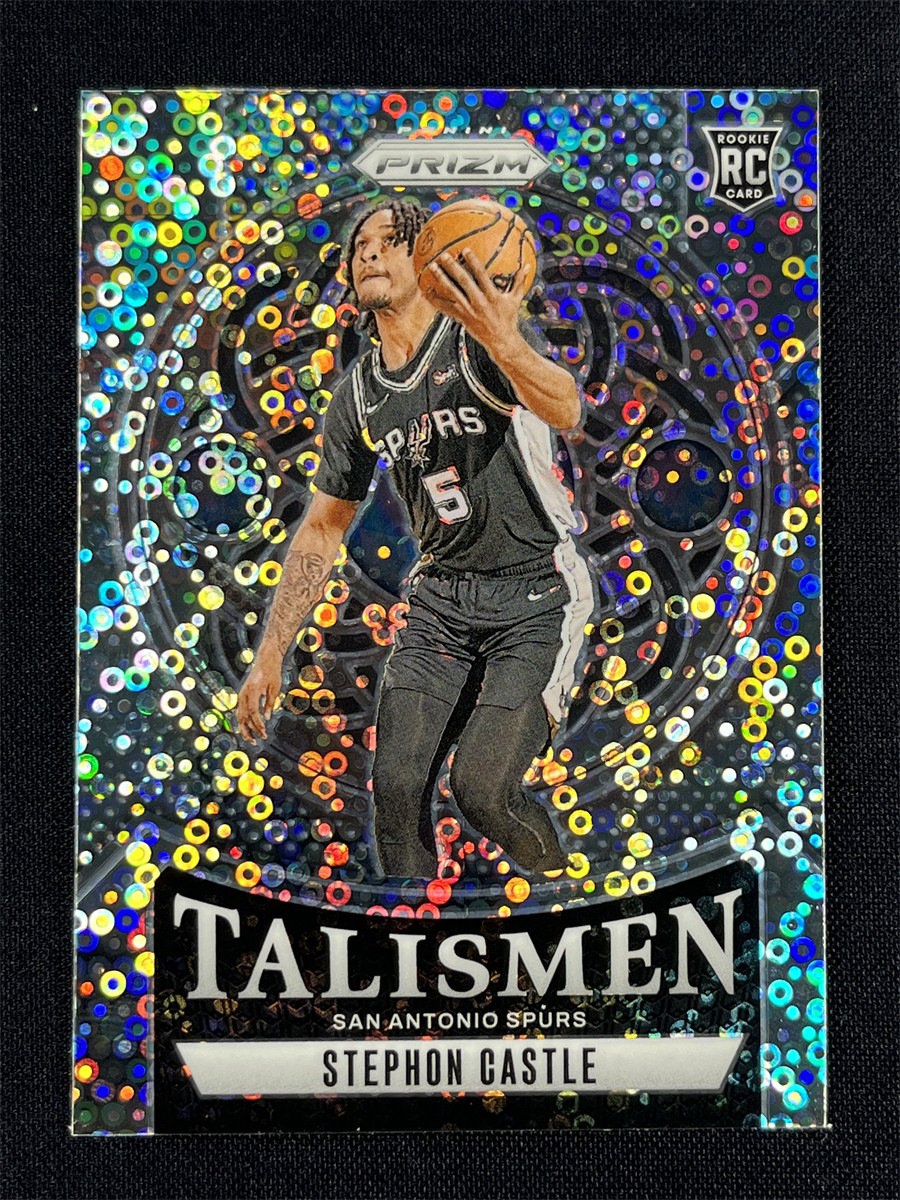 2024-25 Panini Prizm Fast Break Stephon Castle #14 Silver Disco Talismen RC