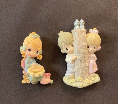2 Vintage Enesco 1988 & 2000 Precious Moments Lapel Brooch Pins Lot of 2
