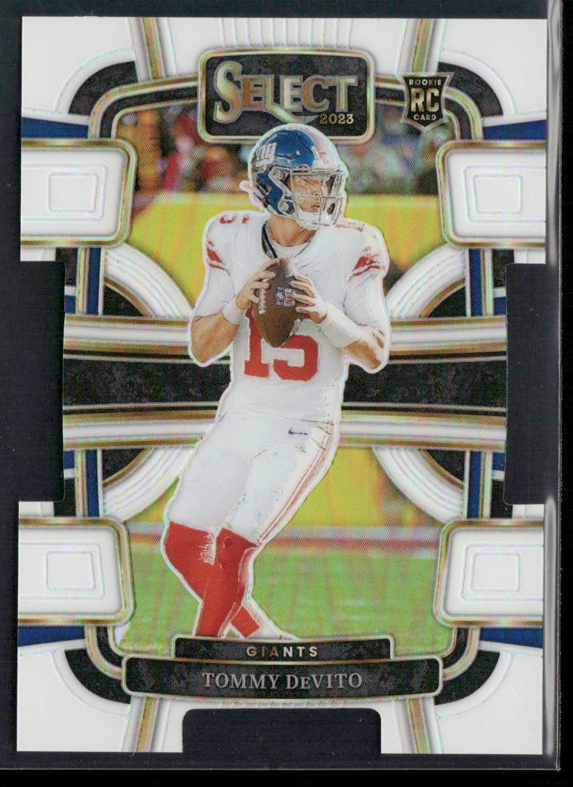 Tommy DeVito 2023 Panini Select White Prizm Die Cut #73 RC New York Giants /199