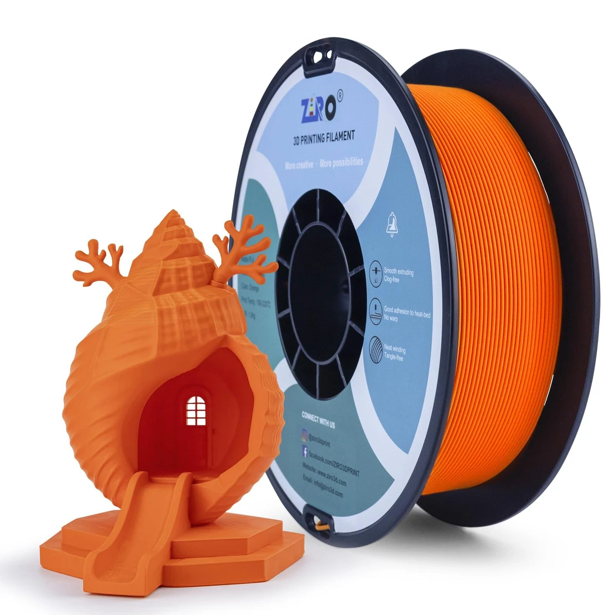 Filament PLA Mat 1.75mm pour Imprimante 3D 1 kg Orange Acide Polylactique