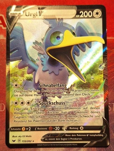 Pokemon MISPRINT Urgl V 155/202 Ultra Rare German NM FOILSHIFT ERROR CARD