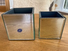 2  Cube Mirrored Vases | Weddings, Floristry, Home Decor | 1 x 10cm², 1 x 12cm²