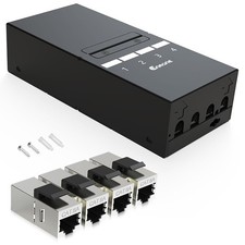 Patch Panel 4 Port Cat6a Keystone Patch Panel STP Shielded Network Patch Patc...