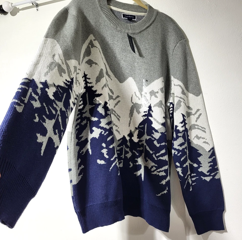 Новый с Ярлыками Club Room горы дерево лыж XL уютный Indie Cabincore дедушка унисекс свитер - Изображение 3 из 4