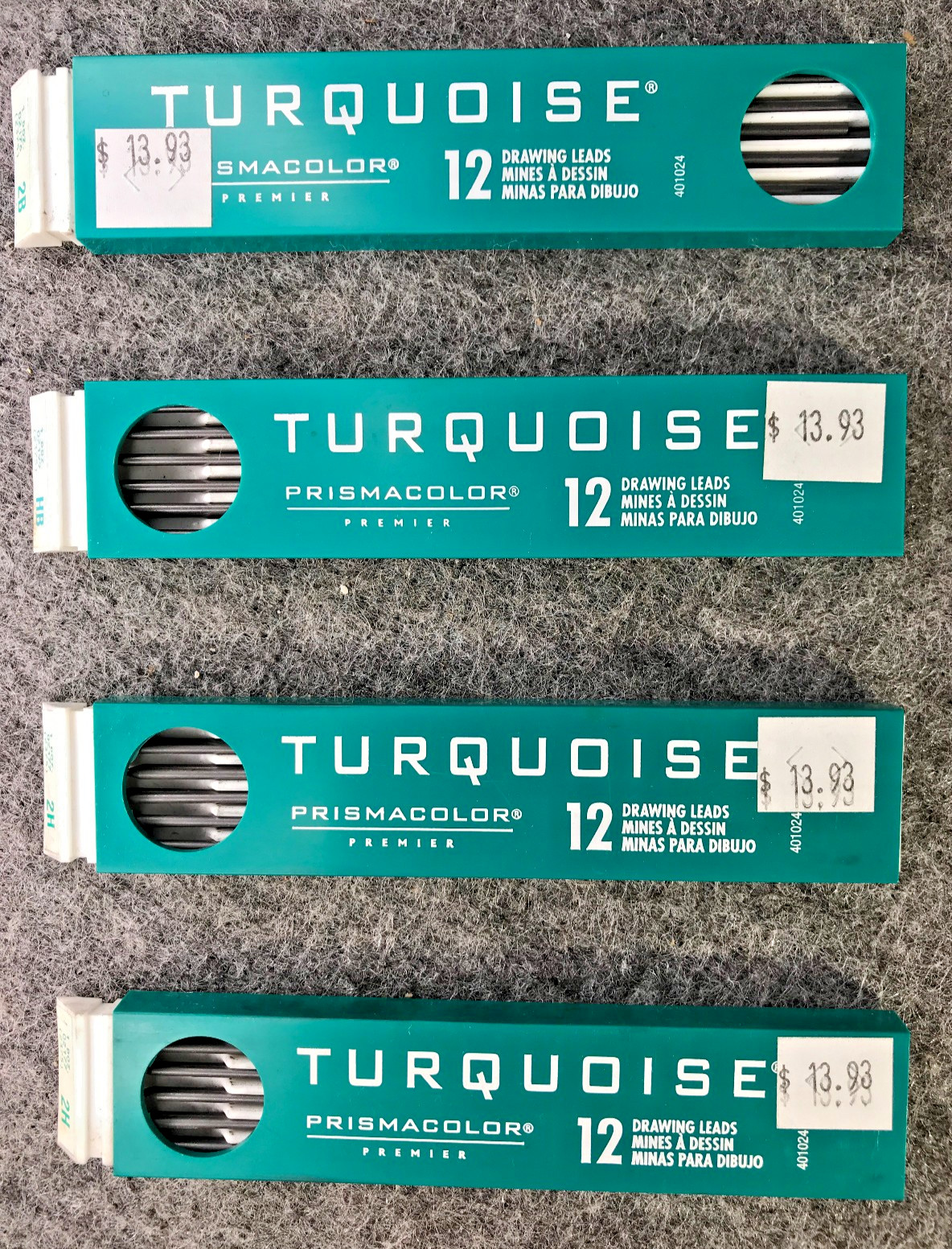 Turquoise Prismacolor Premier Drawing Leads- 4 packs, 12 lead per pack - New!