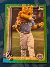 2025 Topps Series 1 Celebration Sluggerrr Green Foil /99 SSP KC Royals Mascot