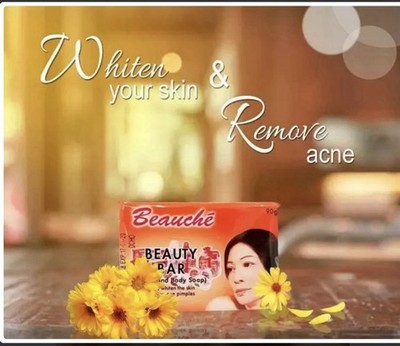 5 x Beauche Skin Care Bar Face & Body Whitening mit Papaya je 90g für Akne