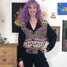 Vintage Carole Little Art to Wear Jacket, 1990s Blazer Style Paris France Top M