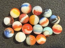 18 Nice Vintage Vitro Trilite, Etc. Marbles 19/32-11/16 NM to Mint 22