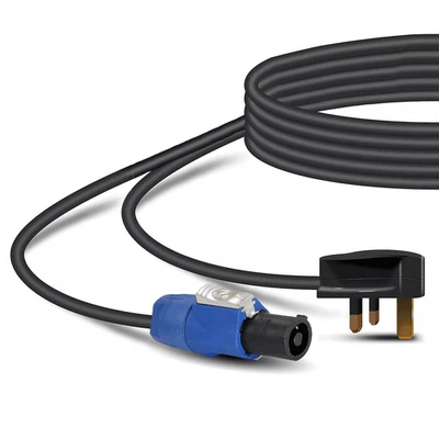 NEUTRIK PowerCON Lead Twist Lock RCAC3I-G to 13A UK Plug for Speakers Amps Lights 2-10M