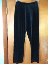 Y2K VTG Womens Black Velvet Pull on Pants High Waisted Tapered Whimsigoth Sz S/M