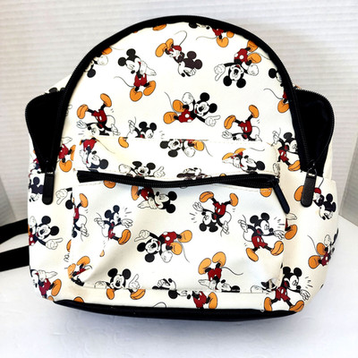 Disney Bioworld Mickey Mouse Backpack Small Vinyl Bookbag Purse Carryall