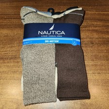 NEW Nautica Mens Dress Casual Crew 5 Pairs Comfy Socks SZ 6-12.5 DRI Motion