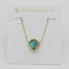 New Kendra Scott Brynne Gold Short Pendant Necklace In Abalone Shell