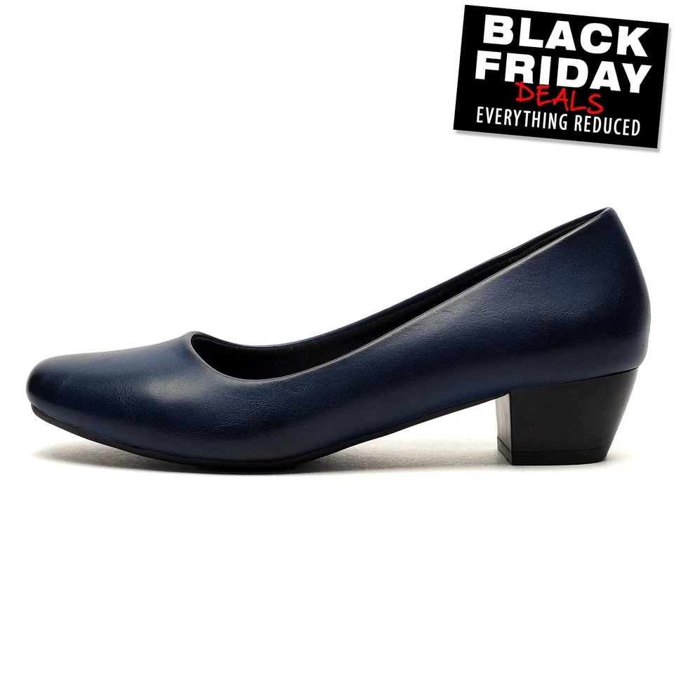 Boulevard Clermont Womens Classic Fashion Smart Work Court Shoes Navy