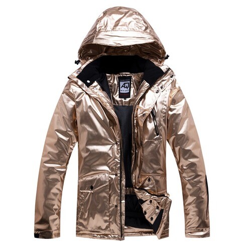 Gold Ski Suit Men Women Snowsuit 