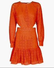 MICHAEL KORS ORANGE DANCE DRESS 6 $495 LINED TANGERINE PARTY EYELET CUT OUTS
