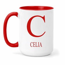 Celia Nom & Initiales Tasse - Cadeau En Nombreux Couleurs Pour Thé Ou Café