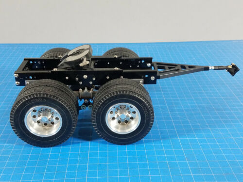 Remolque tractor Dolly de 2 ejes montaje en pasador acoplador de quinta rueda Tamiya 1/14 camión de radiocontrol - Imagen 4 de 12