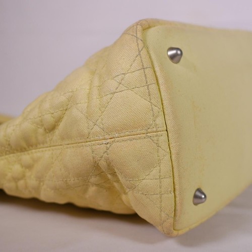 Christian Dior Panarea Cannage Tote Bag Borsa a mano Giallo Pastello dal Giappone - Foto 9 di 19