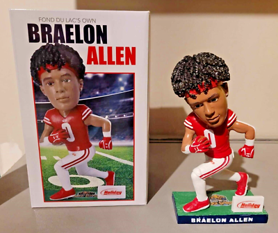 #ad #ad Wisconsin Badgers Braelon Allen Bobblehead 2023 Fond du Lac Dock Spiders SGA $37.89