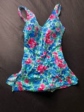 VTG ROXANNE Woman  s One Piece Swim Dress Bra Size D Swimsuit