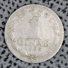 Yugoslavia 1 Dinar 1965 Federal Republic Tito Era Vintage Copper-Nickel ø 22mm