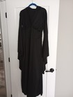 Women's Spirit  Black Hooded Steampunk Ball Gown Dress Medieval Gothic One Size