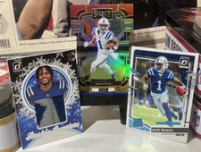 2023-24 Josh Downs Panini Select DieCut.X-Mas Sweater.Mosaic Pink x2.Prizm Holo