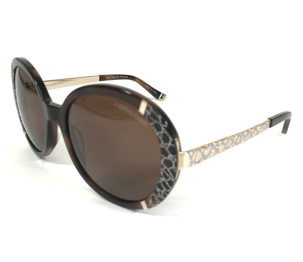 Judith Leiber Sunglasses Demure Sun Jade Gold Green Round Frames Clear Crystals Women main image 3