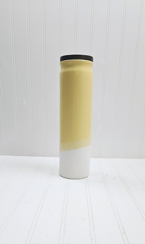 THRESHOLD Stoneware Round 12" Yellow Cannister W/ Wood Lid China - Picture 12 of 13
