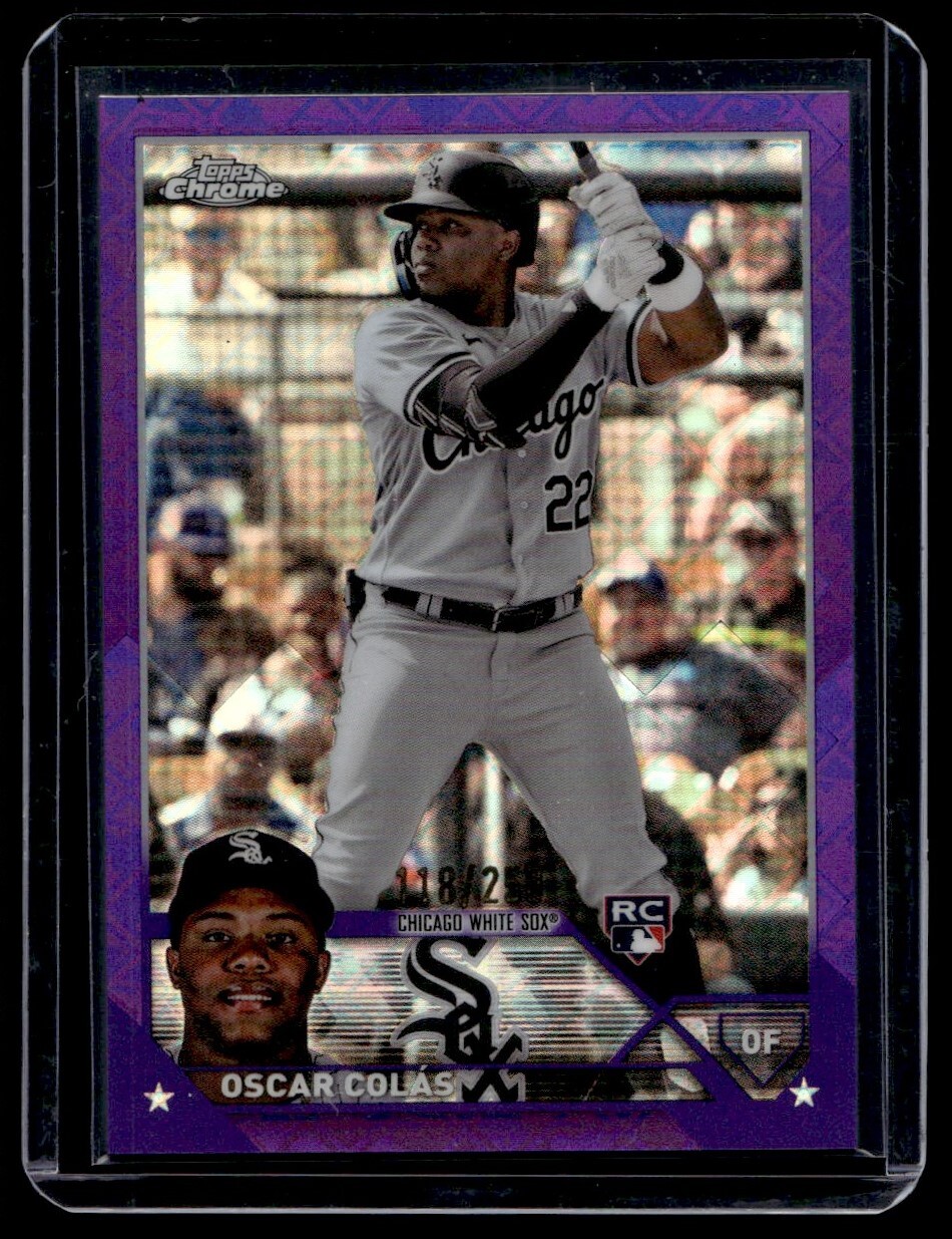 2023 Topps Chrome Logofractor #145 Oscar Colas Rookie Purple /250