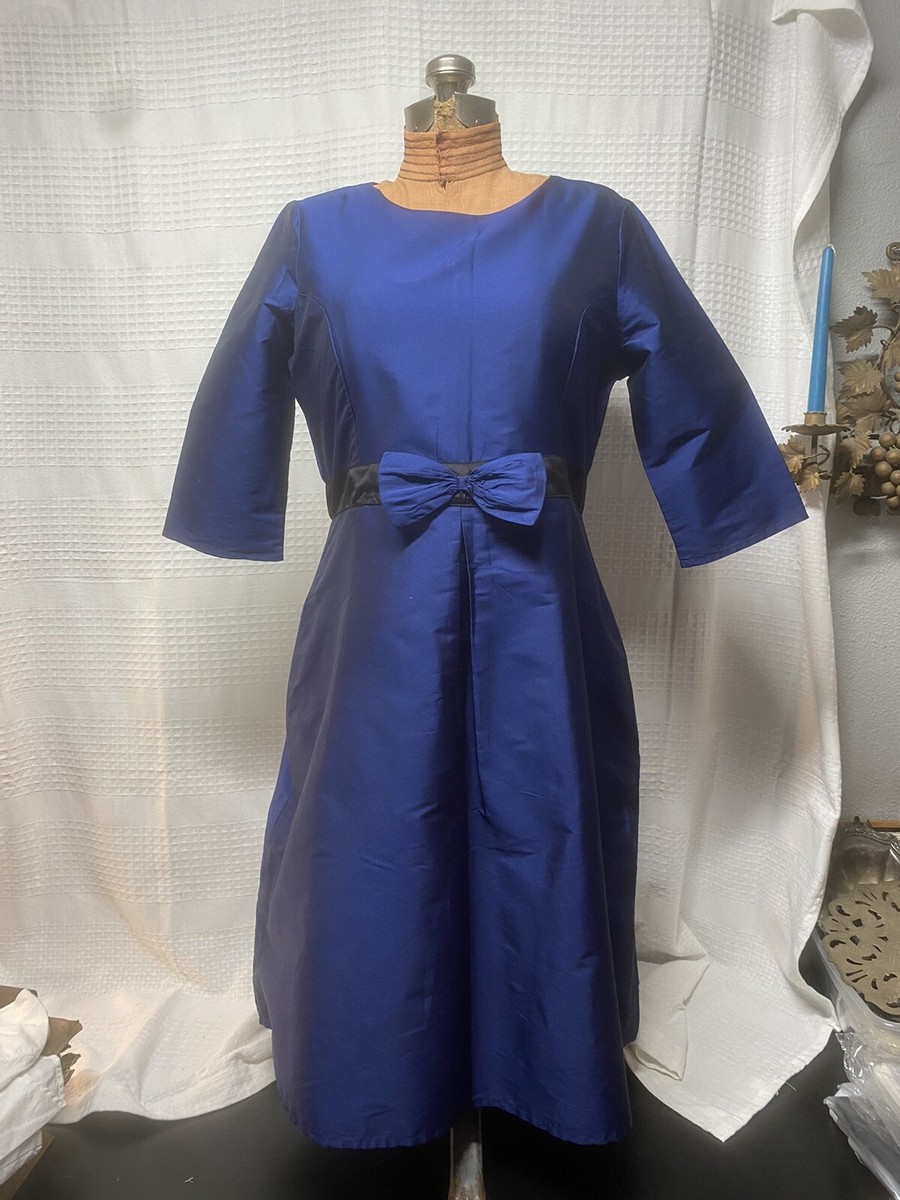 Sassafras Royal Blue Silk Skater Dress NWOT Size XL