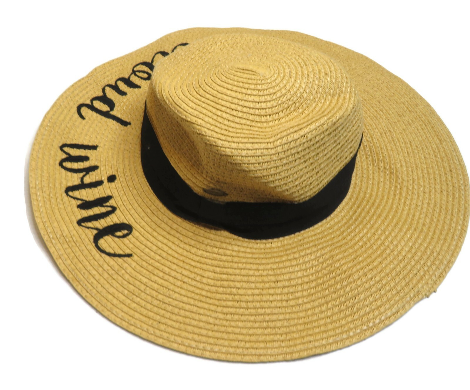 C.C Exclusives Cloud Nine Embroidered Raffia Sun Hat Paper Vacation Beach