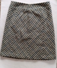 Ann Taylor Skirt Tweed Herringbone Diagonal Multicolored Sz 2 Wool Blend A Line