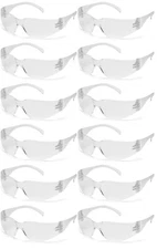 12 PR Protective Clear Lens Eyewear Anti Scratch UV Work Shooting Safety Glasses