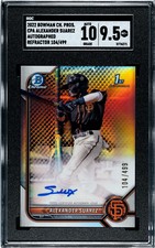ALEXANDER SUAREZ 2022 Bowman Chrome CPA Refractor 104/499 Auto 10 SGC 9.5 GIANTS
