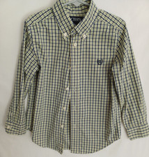 CHAPS Boys SZ5 Blue/Yellow/White Check Button-Down Dress Shirt  Was $39.50