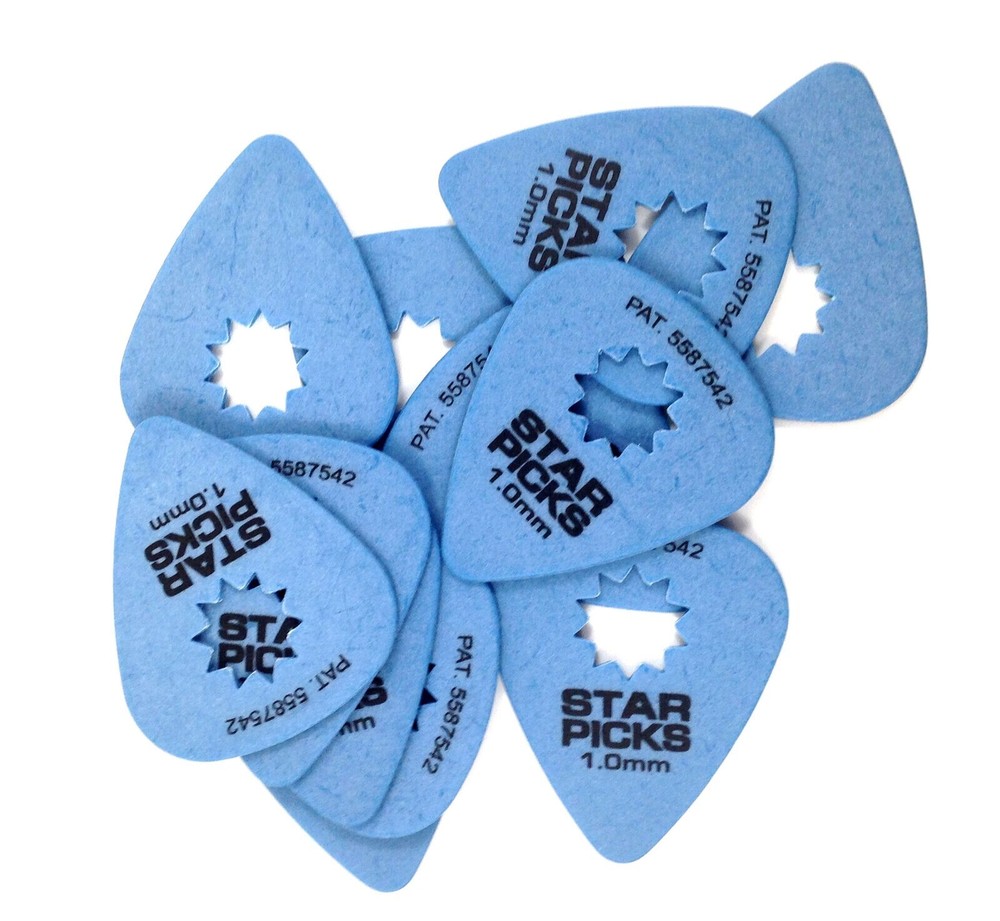 Everly Star Super Grip Blue Guitar Picks 12 Pack 1.00mm