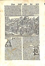 Antique map, Schonsperger/Schedel, 1496, Constantinopel