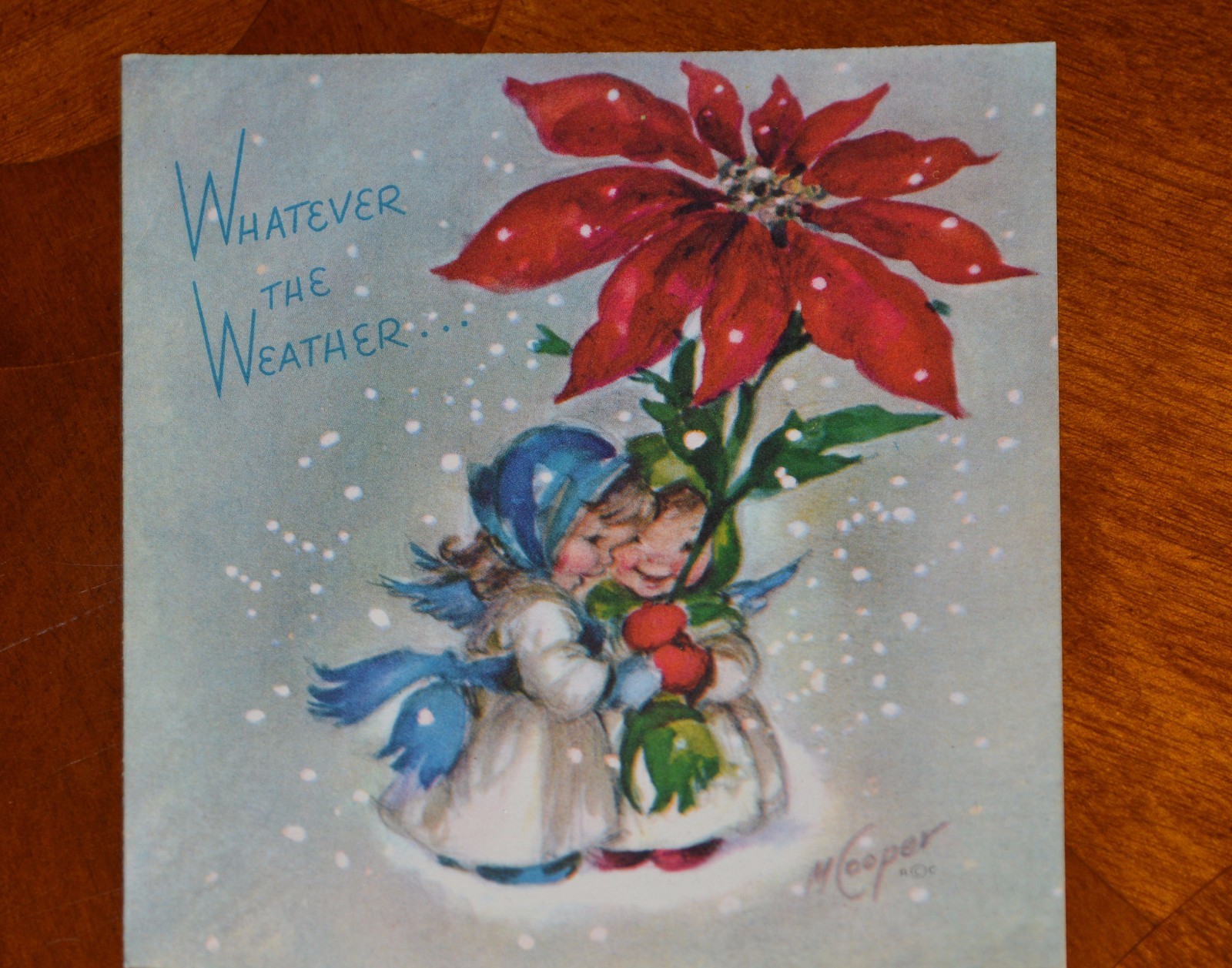 UNUSED ©1948 Vintage MARJORIE COOPER RUST CRAFT CHRISTMAS CARD ANGELS POINSETTIA eBay