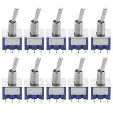 10PCS Mini Toggle Switch DPDT 6 Pin 2 Position ON/ON Small Toggle Switch Mini...