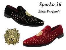 Men's Vintage Sparkle Dress Loafers Slip On Classic Tuxedo Dress Shoes