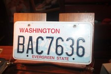 2010 Washington License Plate Evergreen State BAC7636