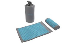 PRO 11 WELLBEING Acupressure mat and pillow set with carry bag (Grey)