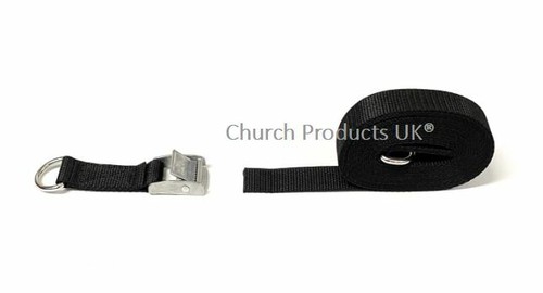 Metal Cam Buckle Strap With D-ring Each End Tie Down 25mm Webbing 1m - 3.5m - Picture 15 of 46
