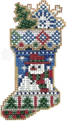 Mill Hill Charmed Stocking Beaded Cross Stitch Kit ~ Mr. Snowflake ~