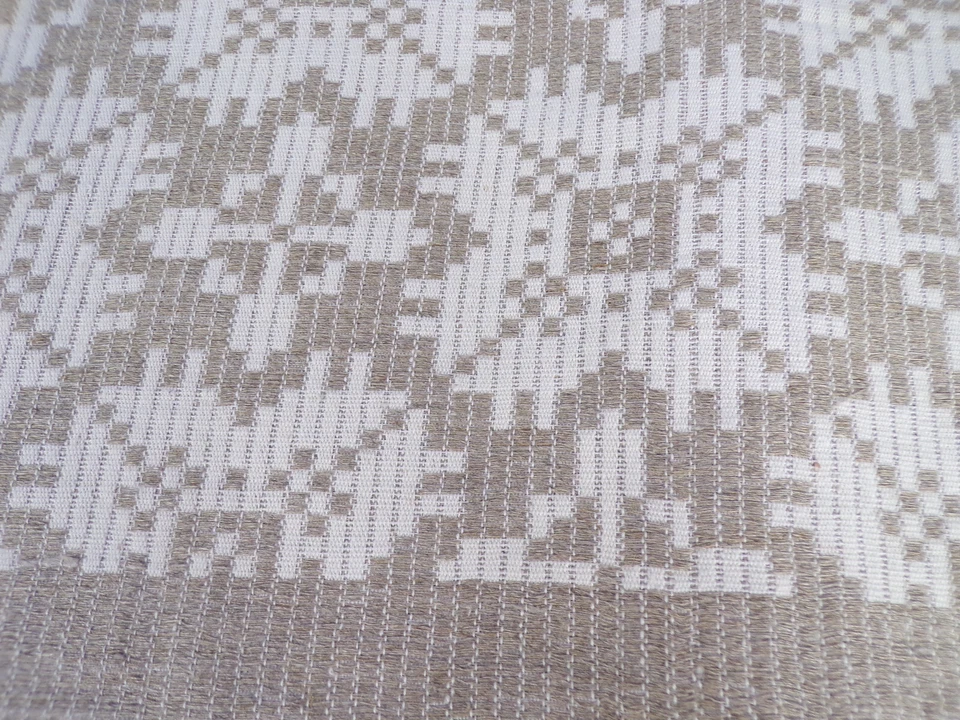 Manta TEJIDA Colcha Patrón Geométrico Crema Beige Algodón 79" x 56" C25 Foto 3 de 4